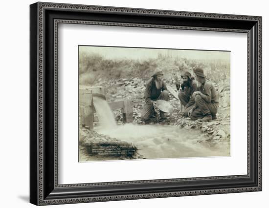 Washing and panning gold, Rockerville, 1889-John C. H. Grabill-Framed Photographic Print