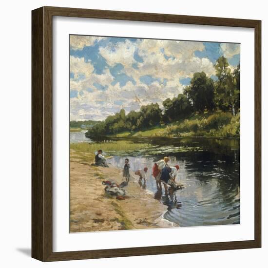 Washing at the River Bank, 1922-Vladimir Egorovic Makovsky-Framed Giclee Print