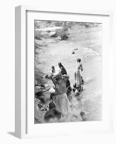 Washing at the River Near Tehuantepec, Mexico, 1929-Tina Modotti-Framed Giclee Print
