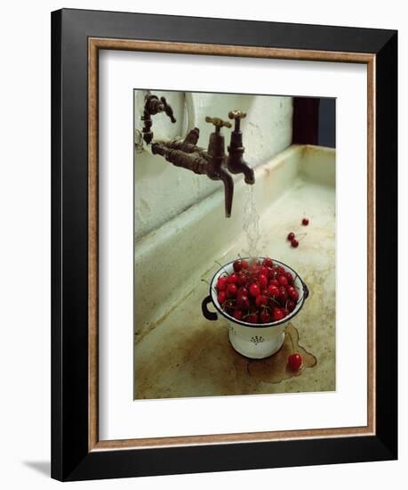 Washing cherries, 1988-Norman Hollands-Framed Giclee Print