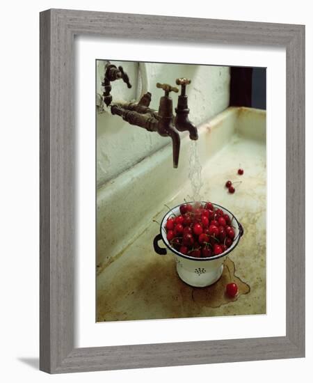 Washing cherries, 1988-Norman Hollands-Framed Giclee Print