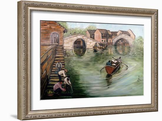 Washing Clothes by the Stream, 1995-Komi Chen-Framed Giclee Print