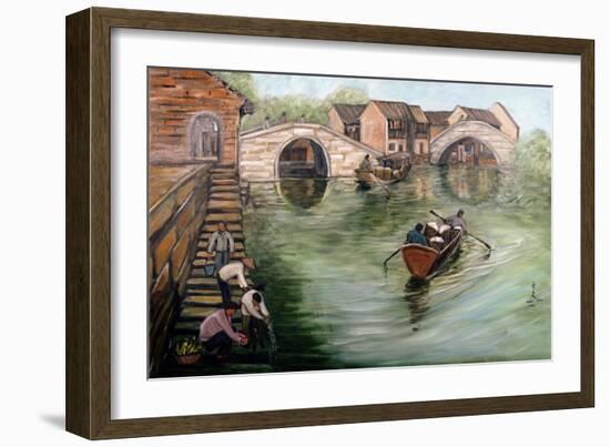 Washing Clothes by the Stream, 1995-Komi Chen-Framed Giclee Print