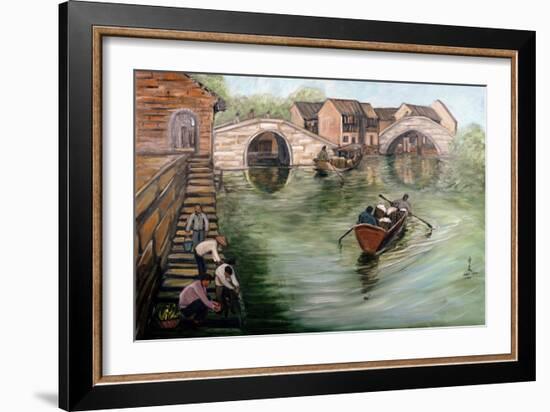 Washing Clothes by the Stream, 1995-Komi Chen-Framed Giclee Print