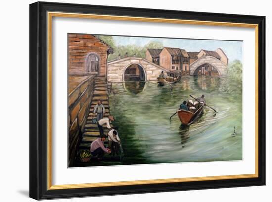 Washing Clothes by the Stream, 1995-Komi Chen-Framed Giclee Print