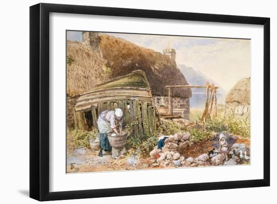 Washing Day at Balmarcara, C.1860 (W/C on Paper)-Myles Birket Foster-Framed Giclee Print