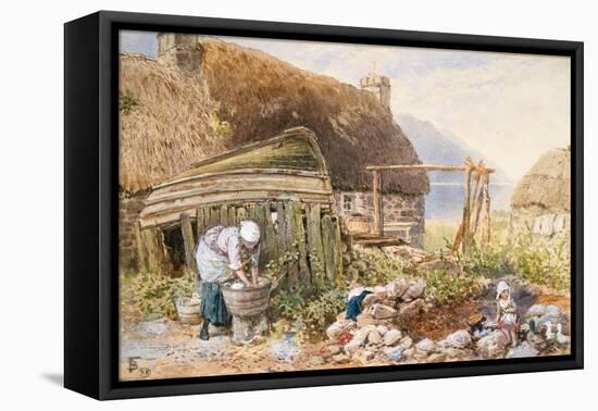 Washing Day at Balmarcara, C.1860 (W/C on Paper)-Myles Birket Foster-Framed Premier Image Canvas