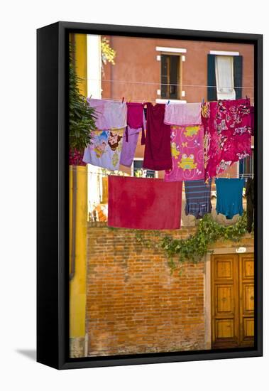 Washing Day, Laundry Drying, Castello, Venice, UNESCO World Heritage Site, Veneto, Italy, Europe-Guy Thouvenin-Framed Premier Image Canvas