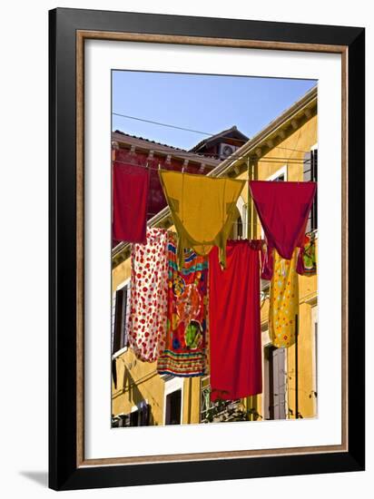 Washing Day, Laundry Drying, Castello, Venice, UNESCO World Heritage Site, Veneto, Italy, Europe-Guy Thouvenin-Framed Photographic Print