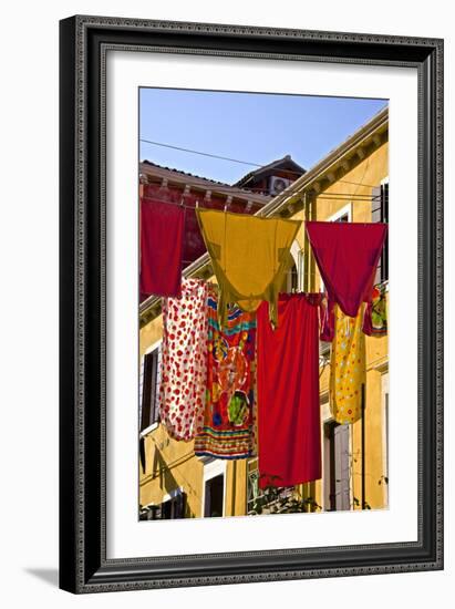 Washing Day, Laundry Drying, Castello, Venice, UNESCO World Heritage Site, Veneto, Italy, Europe-Guy Thouvenin-Framed Photographic Print