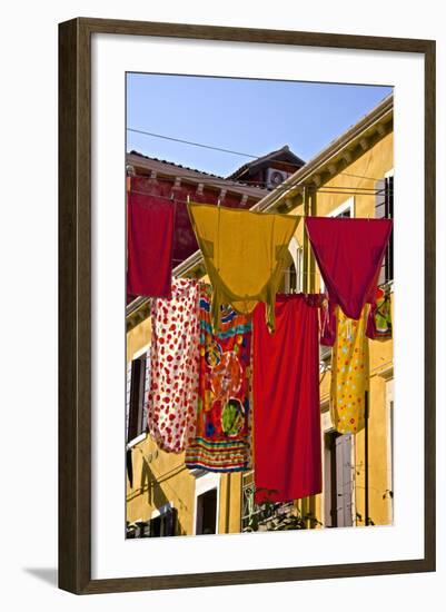 Washing Day, Laundry Drying, Castello, Venice, UNESCO World Heritage Site, Veneto, Italy, Europe-Guy Thouvenin-Framed Photographic Print