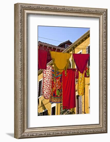 Washing Day, Laundry Drying, Castello, Venice, UNESCO World Heritage Site, Veneto, Italy, Europe-Guy Thouvenin-Framed Photographic Print