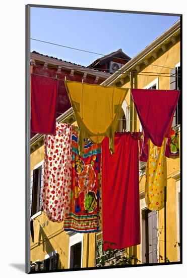 Washing Day, Laundry Drying, Castello, Venice, UNESCO World Heritage Site, Veneto, Italy, Europe-Guy Thouvenin-Mounted Photographic Print