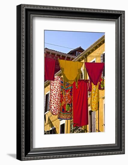 Washing Day, Laundry Drying, Castello, Venice, UNESCO World Heritage Site, Veneto, Italy, Europe-Guy Thouvenin-Framed Photographic Print