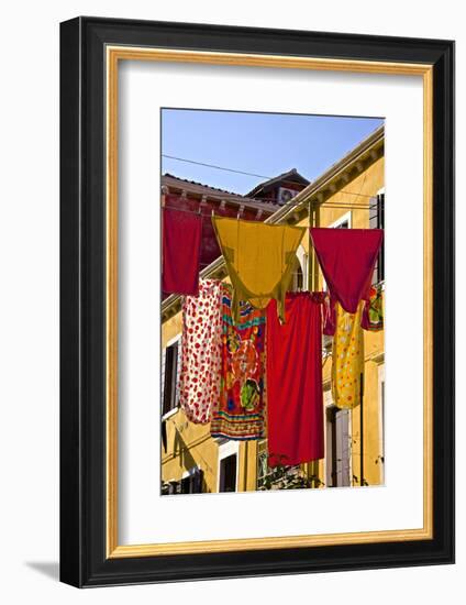 Washing Day, Laundry Drying, Castello, Venice, UNESCO World Heritage Site, Veneto, Italy, Europe-Guy Thouvenin-Framed Photographic Print