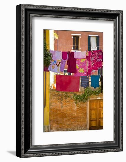 Washing Day, Laundry Drying, Castello, Venice, UNESCO World Heritage Site, Veneto, Italy, Europe-Guy Thouvenin-Framed Photographic Print