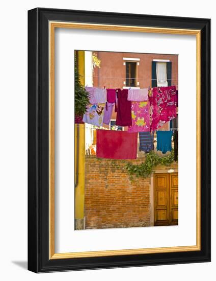 Washing Day, Laundry Drying, Castello, Venice, UNESCO World Heritage Site, Veneto, Italy, Europe-Guy Thouvenin-Framed Photographic Print