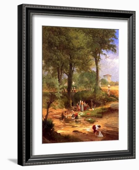 Washing Day Near Perugia, Italy, 1873-George Snr. Inness-Framed Giclee Print