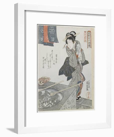 Washing Hands as a Mitare of Gongsun Sheng, C. 1828-Utagawa Kuniyoshi-Framed Giclee Print