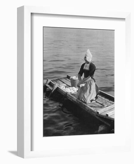 Washing in the Zuider Zee, Volendam, Netherlands, C1934-null-Framed Giclee Print