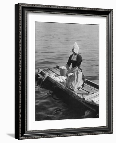 Washing in the Zuider Zee, Volendam, Netherlands, C1934-null-Framed Giclee Print