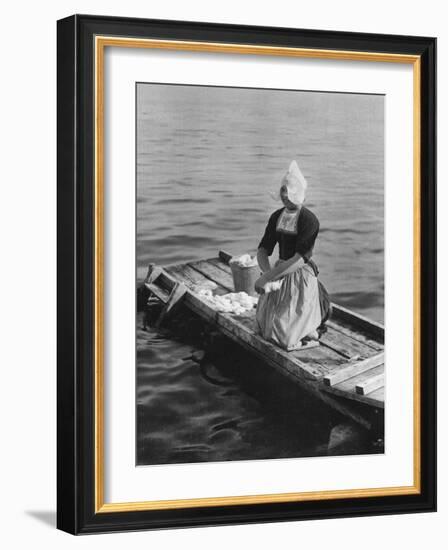 Washing in the Zuider Zee, Volendam, Netherlands, C1934-null-Framed Giclee Print