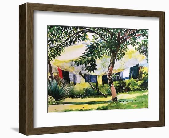 Washing Line 2017 (Watercolour)-Tilly Willis-Framed Giclee Print