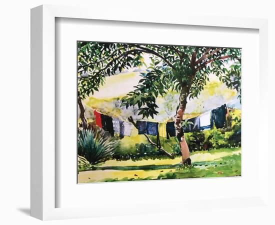 Washing Line 2017 (Watercolour)-Tilly Willis-Framed Giclee Print