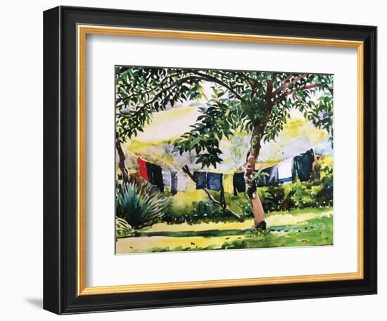 Washing Line 2017 (Watercolour)-Tilly Willis-Framed Giclee Print