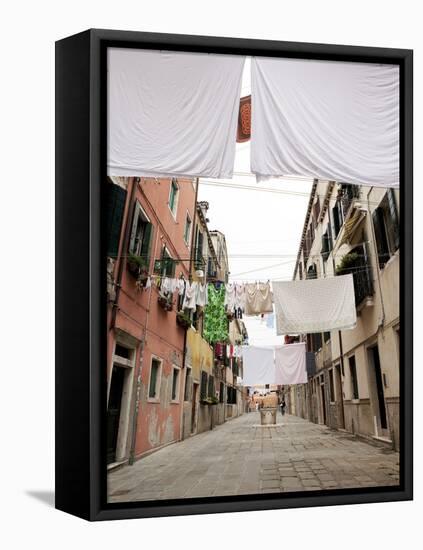 Washing Line Geometry in the Streets of Castello, Venice, Veneto, Italy, Europe-Oliviero Olivieri-Framed Premier Image Canvas