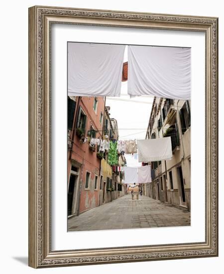 Washing Line Geometry in the Streets of Castello, Venice, Veneto, Italy, Europe-Oliviero Olivieri-Framed Photographic Print