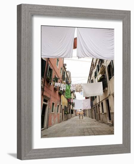 Washing Line Geometry in the Streets of Castello, Venice, Veneto, Italy, Europe-Oliviero Olivieri-Framed Photographic Print