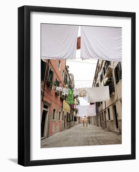 Washing Line Geometry in the Streets of Castello, Venice, Veneto, Italy, Europe-Oliviero Olivieri-Framed Photographic Print