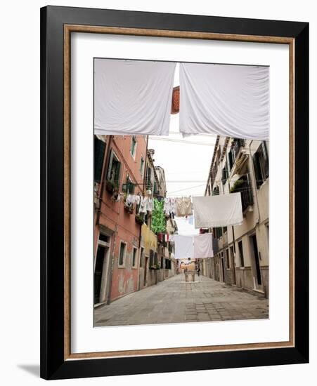 Washing Line Geometry in the Streets of Castello, Venice, Veneto, Italy, Europe-Oliviero Olivieri-Framed Photographic Print