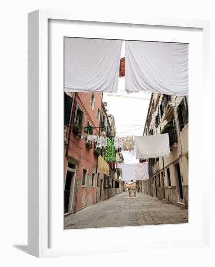 Washing Line Geometry in the Streets of Castello, Venice, Veneto, Italy, Europe-Oliviero Olivieri-Framed Photographic Print