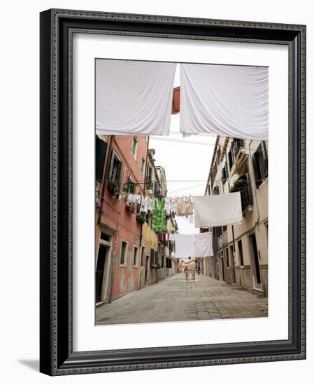 Washing Line Geometry in the Streets of Castello, Venice, Veneto, Italy, Europe-Oliviero Olivieri-Framed Photographic Print