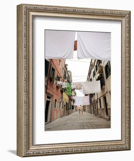 Washing Line Geometry in the Streets of Castello, Venice, Veneto, Italy, Europe-Oliviero Olivieri-Framed Photographic Print