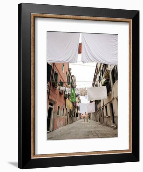 Washing Line Geometry in the Streets of Castello, Venice, Veneto, Italy, Europe-Oliviero Olivieri-Framed Photographic Print