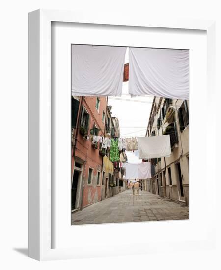 Washing Line Geometry in the Streets of Castello, Venice, Veneto, Italy, Europe-Oliviero Olivieri-Framed Photographic Print