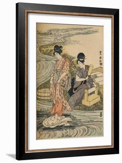 'Washing Linen', c1800-Utagawa Toyokuni-Framed Giclee Print