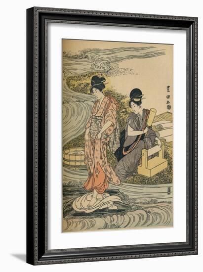 'Washing Linen', c1800-Utagawa Toyokuni-Framed Giclee Print