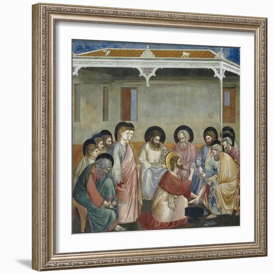 Washing of Feet, Detail from Life and Passion of Christ-Giotto di Bondone-Framed Giclee Print