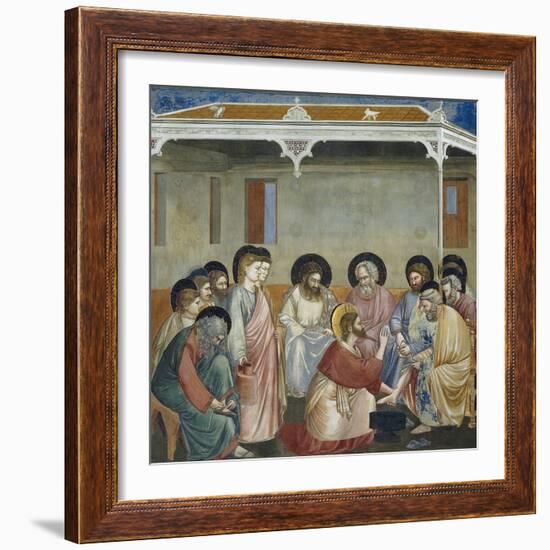 Washing of Feet, Detail from Life and Passion of Christ-Giotto di Bondone-Framed Giclee Print