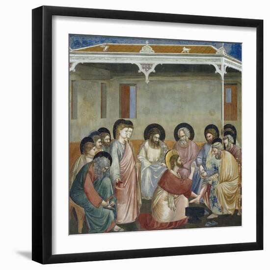 Washing of Feet, Detail from Life and Passion of Christ-Giotto di Bondone-Framed Giclee Print