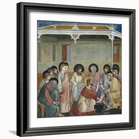 Washing of Feet, Detail from Life and Passion of Christ-Giotto di Bondone-Framed Giclee Print