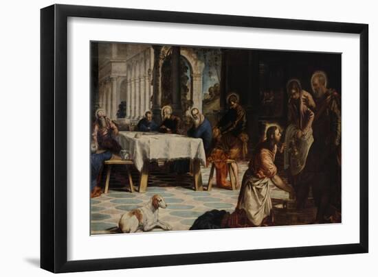 Washing of the Feet-Jacopo Robusti Tintoretto-Framed Giclee Print