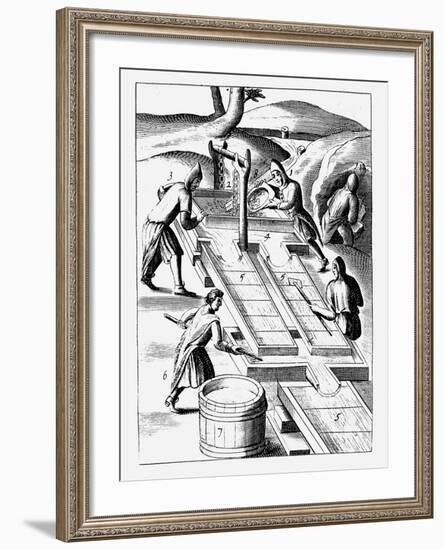 Washing Ore to Extract Gold, 1683-null-Framed Giclee Print