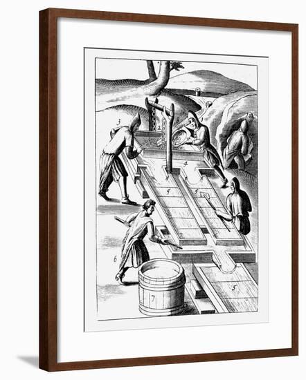Washing Ore to Extract Gold, 1683-null-Framed Giclee Print