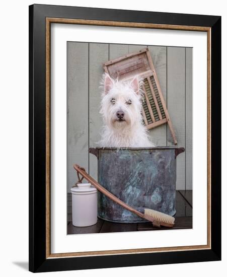 Washing the Dog-Edward M. Fielding-Framed Photographic Print