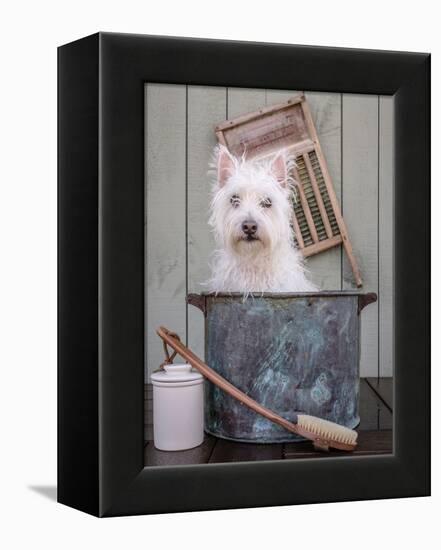 Washing the Dog-Edward M. Fielding-Framed Premier Image Canvas